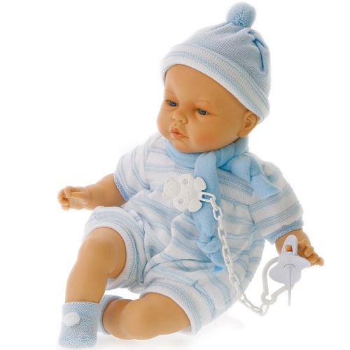 Кукла-младенец Карино в голубом, плач
